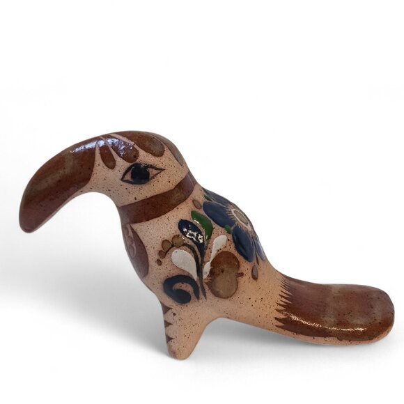 Vintage Tonalá Hand Painted Toucan Ceramic Collectibe Mid Century Decor Mexico - Picture 2 of 11